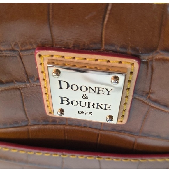 Dooney & Bourke Brown Croc-Embossed Tote - Picture 4 of 10